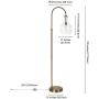 Henn&Hart Arc Brass Floor Lamp with Clear Glass Shade for Living Room / Office / Bedside, Gold