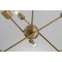 Modern Sputnik Chandelier Lighting Fixture 6 Lights Brushed Brass Chandeliers Mid Century Pendant Light Gold Ceiling Light Fixture for Hallway Bar Kitchen Dining Room (Brushed Brass)