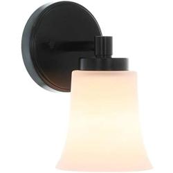 XiNBEi Lighting Wall Sconce, 1 Light Black Glass Vanity Wall Light for Bathroom & Hallway XB-W1235-1-MB