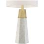 Julie Modern Table Lamps Set of 2 Tapered Column Fabric Drum Shade for Living Room Bedroom Bedside Nightstand Office Family - 360 Lighting