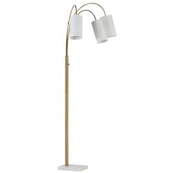 Amazon Brand – Rivet 3-Light Arc Floor Lamp, Marble and Brass, With Bulbs , 79'' x 27'' x 21''