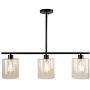 XILICON Farmhouse Chandelier Dining Room Lighting Fixture Hanging Black 3 Light Pendant Contemporary Chandeliers with Glass Shade for Living Dining Room Bedroom Kitchen Island