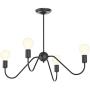 Electro bp;Cozy Style Barebulb 4-Arm Matt Black Chandeliers Ceiling Lighting Fixtures,240W,27.5''Dia for Dining Room Electro bp;Cozy Style Barebulb 4-Arm Matt Black Chandeliers Ceiling Lighting Fixtures,240W,27.5''Dia for Dining Room