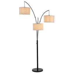 WINGBO Modern 81 in. Antique LED Trinity 3-Arc Floor Lamp with Knob Switch Multi Head Arching Tree Lamp for Mid Century, Modern & Contemporary Rooms