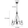 LALUZ A03476 Bronze Farmhouse Chandelier Rustic Pendant Light for Foyer, Entryway and Dining Room