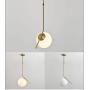 Modo Lighting Pendant Light Industrial Fixture, Golden with Frosted Glass Globe Shade Adjustable Island Kitchen Living Room Ceiling Lamp (9.8'')