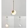 Modo Lighting Pendant Light Industrial Fixture, Golden with Frosted Glass Globe Shade Adjustable Island Kitchen Living Room Ceiling Lamp (9.8'')