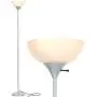 Brightech Sky Dome - Very Bright LED Torchiere Floor Lamp for Living Rooms & Offices– Dimmable Modern Standing Lamp – Tall Pole Light for Bedrooms – LED Bulb Included - Platinum Silver