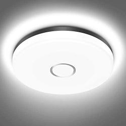 NOWES LED Flush Mount Ceiling Light, 18W 1600lm Waterproof Ceiling Light Fixture, 150W Equivalent, CRI 90+, 5000K Daylight White, 9.45in Round Ceiling Lamp, for Bathroom, Bedroom, Kitchen, Hallway