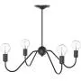 Electro bp;Cozy Style Barebulb 4-Arm Matt Black Chandeliers Ceiling Lighting Fixtures,240W,27.5''Dia for Dining Room