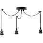 EmyTock Lighting Industrial Cluster 3 Way Pendant Light Fittings, Loft Bar Triple Hanging Pendant Ceiling Lights with Adjustable 100cm Wires for Kitchen Island Living Room Dining Room Black