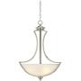 Milbury Satin Nickel Pendant Chandelier 19 1/2'' Wide Modern White Alabaster Glass Bowl 3-Light Fixture for Dining Room House Foyer Kitchen Island Entryway Bedroom Living Room - Possini Euro Design