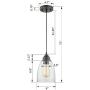 Gruenlich Pendant Lighting Fixture for Kitchen and Dining Room, Hanging Ceiling Lighting Fixture, E26 Medium Base, Metal Construction with Clear Glass