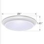 Gruenlich LED Flush Mount Ceiling Lighting Fixture, 9 Inch Dimmable 15.5W 1050 Lumen, Aluminum Housing Plus PC Cover, ETL and Damp Location Rated, 2-Pack (White Finish-3000K)