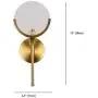 NOXARTE Mid Century Modern Wall Mounted Light Brushed Brass Wall Sconce Milky Glass Wall Lamp for Bedroom Living Room