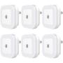 Sycees Plug-in LED Night Light with Dusk-to-Dawn Sensor for Bedroom, Bathroom, Kitchen, Hallway, Stairs, Daylight White, 6-Pack