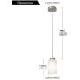 TODOLUZ Farmhouse Chandelier Brushed Nickel Finish with Opal White Shades Pendant Light for Kitchen Art Deco Dining Room