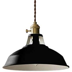 KWOKING Lighting Nordic Macaron Color Industrial Hanging Lamp Creative Modern Adjustable Metal Pendant Light Chandeliers for Living Room, Kitchen Island, Hotel, Warehouse,Study Room, Black