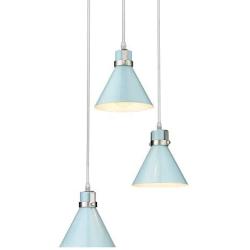 Zeyu 3-Light Chandelier Light Fixture, Modern Pendant Light for Bedroom Living Room, Blue and Brushed Nickel Finish, ZY26-3 SF