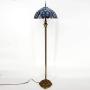 Tiffany Style Floor Lamp W16H64 Inch Tall Blue Purple Clouldy Stained Glass Shade 2E26 Antique Standing Reading Lighting Base S558 WERFACTORY LAMPS Bedroom Living Room Coffee Bedside Table Lover Gifts