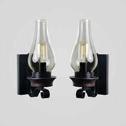 LightInTheBox Retro Rustic Nordic Glass Wall Lamp Bedroom Bedside Wall Sconce Vintage Industrial Wall Light Fixtures (2 pcs)