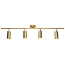 BOKT Flush Mount Ceiling Light 4 Heads Golden Brushed Brass Track Lighting Fixture Modern Adjustable Ceiling Spotlight for Bedroom Living Room (4 Lights)
