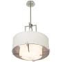 Concentric Shades Brushed Nickel Drum Pendant Chandelier 25'' Wide Modern White Hardback Shade 4-Light Fixture for Dining Room House Island Entryway Bedroom Living Room - Possini Euro Design
