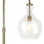 Henn&Hart Arc Brass Floor Lamp with Clear Glass Shade for Living Room / Office / Bedside, Gold