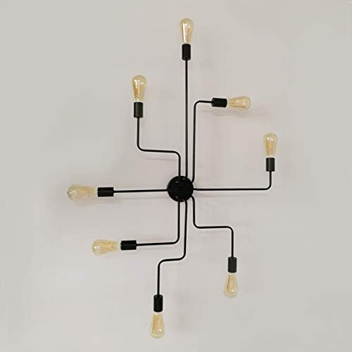 Industrial Vintage Metal Ceiling Light Semi Flush Mount Pendant Lamp Dining Room Kitchen Island Chandeliers E26 Bulb Sockets Lighting fixtures Black