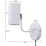 TeHenoo Industrial White Mounted Lamp ,Mini Plug-in Wall Lamp with Ratatable Lampshade for Reading, Bedroom,Living Room TeHenoo Industrial White Mounted Lamp ,Mini Plug-in Wall Lamp with Ratatable Lampshade for Reading, Bedroom,Living Room