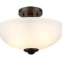 Amazon Brand - Ravenna Home 2-Light Semiflush-Mount Ceiling Light with Frosted Glass Shade, 8.3''H, Dark Bronze