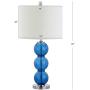 JONATHAN Y JYL1070E-SET2 Bella 27'' Glass Triple-Sphere LED Table Lamp Contemporary,Transitional for Bedroom, Living Room, Office, College Dorm, Coffee Table, Bookcase, CobaltBlue/Chrome(Setof2)