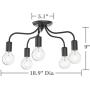 Electro bp;Cozy Style Barebulb 5-Arm Matt Black Semi Flush Mount Ceiling Lighting Fixtures,300W,18.9''Dia for Bedroom