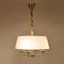 Modern 5-Light Drum Chandelier with Fabric Shade Farmhouse Elegent Hanging Light Fixture for Dining Room House Kitchen Island Bedroom Living Room, D55H33cm