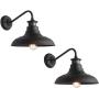 Untrammelife Gooseneck Wall Sconce Barn Lights, Set of 2 Matte Black Farmhouse Outdoor Wall Lights Dusk to Dawn Motion Sensor for House Deck Porch Patio, 10.5x12.25
