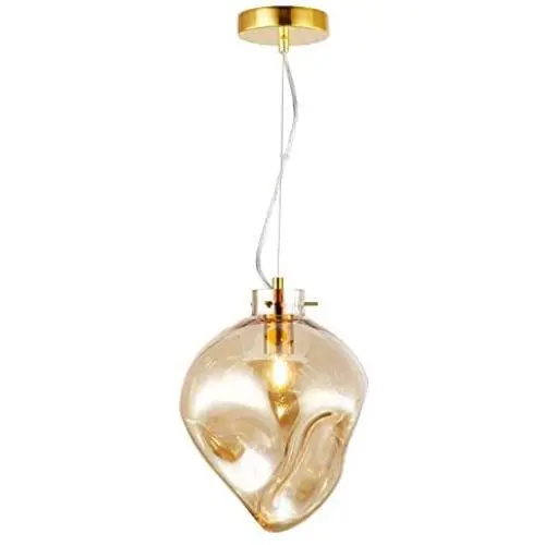 Light Society Bette Pendant Light, Mercury Glass with Brass Finish, Contemporary Mid Century Modern Style Lighting Fixture, Amber Light Society Bette Pendant Light, Mercury Glass with Brass Finish, Contemporary Mid Century Modern Style Lighting Fixture, Amber