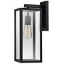 Bowery 1-Light Outdoor Indoor Wall Sconce, Matte Black, Clear Glass Shade,44176