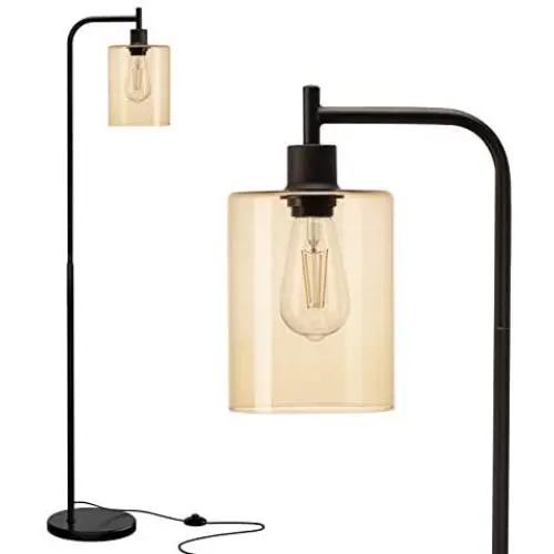 Addlon LED Floor Lamp, with Hanging Glass Lamp Shade and LED Bulb for Bedroom and Living Room, Modern Standing Industrial Lamp Tall Pole Lamp for Office, Tawny Addlon LED Floor Lamp, with Hanging Glass Lamp Shade and LED Bulb for Bedroom and Living Room, Modern Standing Industrial Lamp Tall Pole Lamp for Office, Tawny