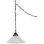 Design House 517664 Millbridge Traditional 1 Indoor Hanging Swag Light with Alabaster Glass Shade for Living Dining Room Bar Area, Oil Rubbed Bronze