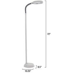 Lavish Home (72-6820) 6 Feet Sunlight Floor Lamp With Adjustable Gooseneck - White