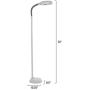 Lavish Home (72-6820) 6 Feet Sunlight Floor Lamp With Adjustable Gooseneck - White