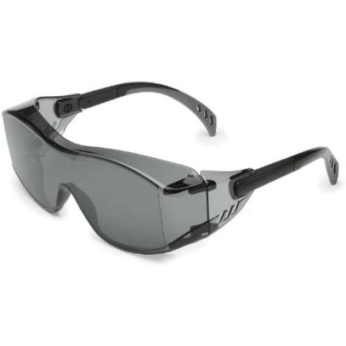 Gateway Safety 6983 Cover2 Safety Glasses Protective Eye Wear - Over-The-Glass (OTG), Gray Lens, Black Temple