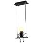 Creative LED Pendant Lighting Modern Little People Ceiling Pendant Light Fixture Adjustable Hanging Lights Kitchen Island Iron Cartoon Doll Chandeliers Bedrooms 1×E26 Baking Paint (Black, One)