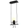Creative LED Pendant Lighting Modern Little People Ceiling Pendant Light Fixture Adjustable Hanging Lights Kitchen Island Iron Cartoon Doll Chandeliers Bedrooms 1×E26 Baking Paint (Black, One)