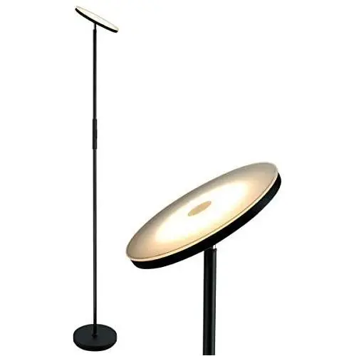 Tangkula Sky LED Torchiere Floor Lamp, Dimmable Standing Light with 3 Light Options, Ideal for Living Room, Bedroom and Office (Black) Tangkula Sky LED Torchiere Floor Lamp, Dimmable Standing Light with 3 Light Options, Ideal for Living Room, Bedroom and Office (Black)