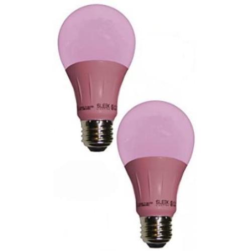Sleeklighting LED A19 Pink Light Bulb, 120 Volt by - 3-Watt Energy Saving - Medium Base - UL-Listed LED Bulb - Lasts More Than 20,000 Hours 2pack