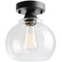 VILUXY Seeded Ceiling Light Semi Flush Mount Ceiling Light, Industrial Seeded Glass Shade Light Fixtures Ceiling for Hallway, Schoolhouse, Entryway, Kitchen, Dining Room, Laundry Room