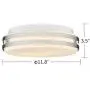Autelo Modern Close to Ceiling Light Fixture, 12'' Glass Shade Flush Mount Light Fixture in Brushed Nickel Finish for Living Room Hallway Bedroom Foyer C3578 ST