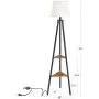 VASAGLE Floor Lamp with Shelves, Standing Reading Lamp with LED Bulb and Lamp Shade, for Living Room, Bedroom, Metal Legs, Rustic Brown ULFL15BX VASAGLE Floor Lamp with Shelves, Standing Reading Lamp with LED Bulb and Lamp Shade, for Living Room, Bedroom, Metal Legs, Rustic Brown ULFL15BX