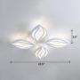 SUSUO Minimalist LED Ceiling Lights Petal Design Semi Flush Light Contemporary Metallic LED Lighting Fixture for Living Room Bedroom in Cool White, 48W, 6000K